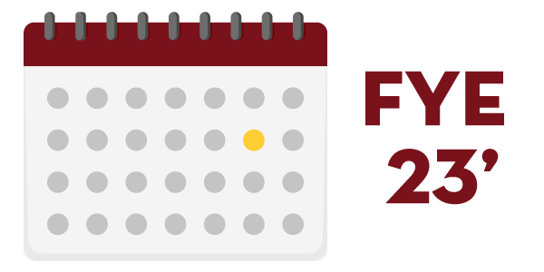 calendar with fiscal year end text